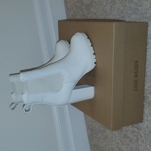 Steve Madden White High Heeled Boots